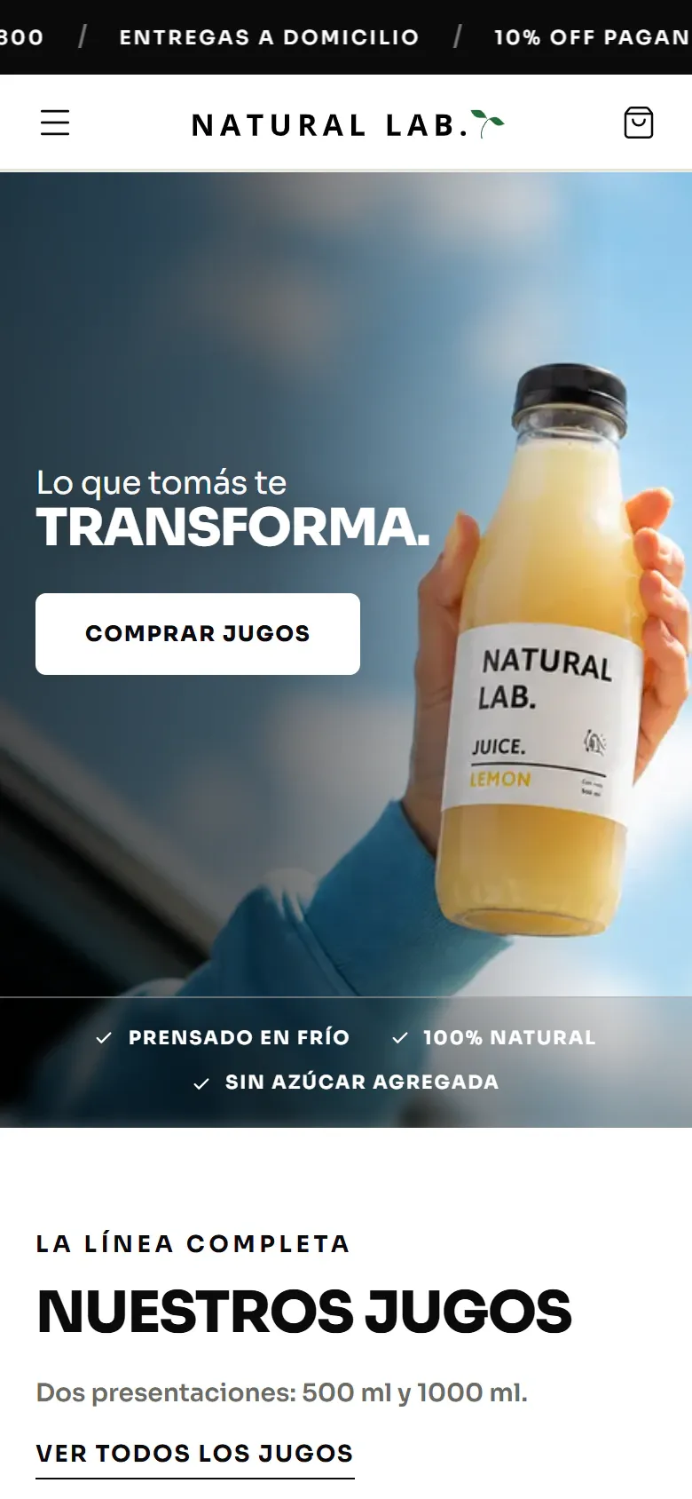 Natural Lab en el teléfono