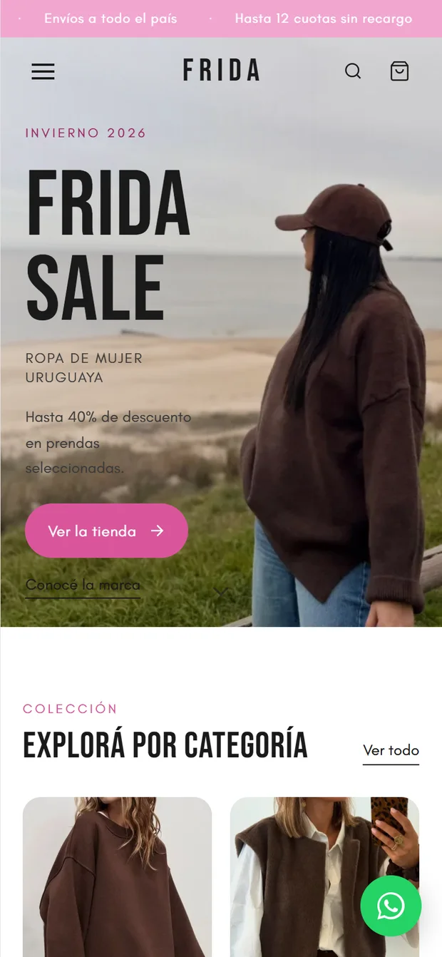 Frida Clothes — la portada en el teléfono