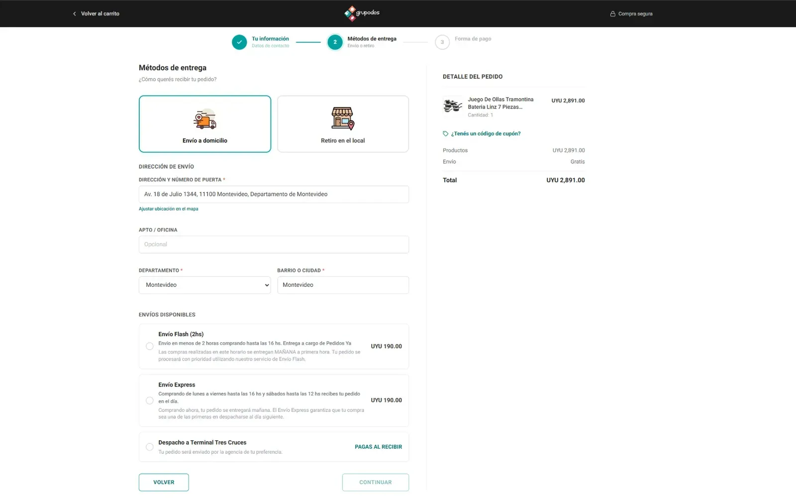 Bazar Grupo Dos — checkout