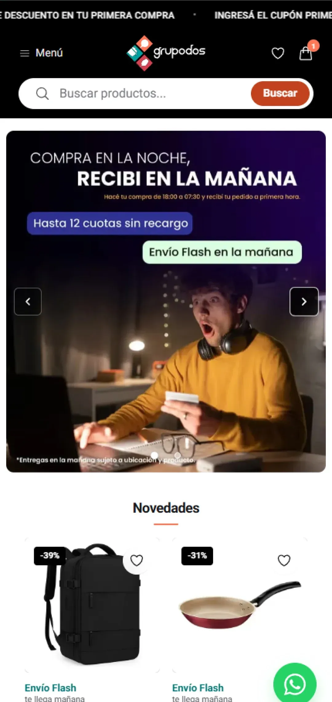 Bazar Grupo Dos — vista móvil del catálogo